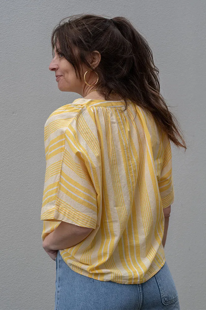 Garance Vegas Yellow Striped Blouse