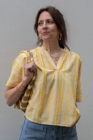 Garance Vegas Yellow Striped Blouse