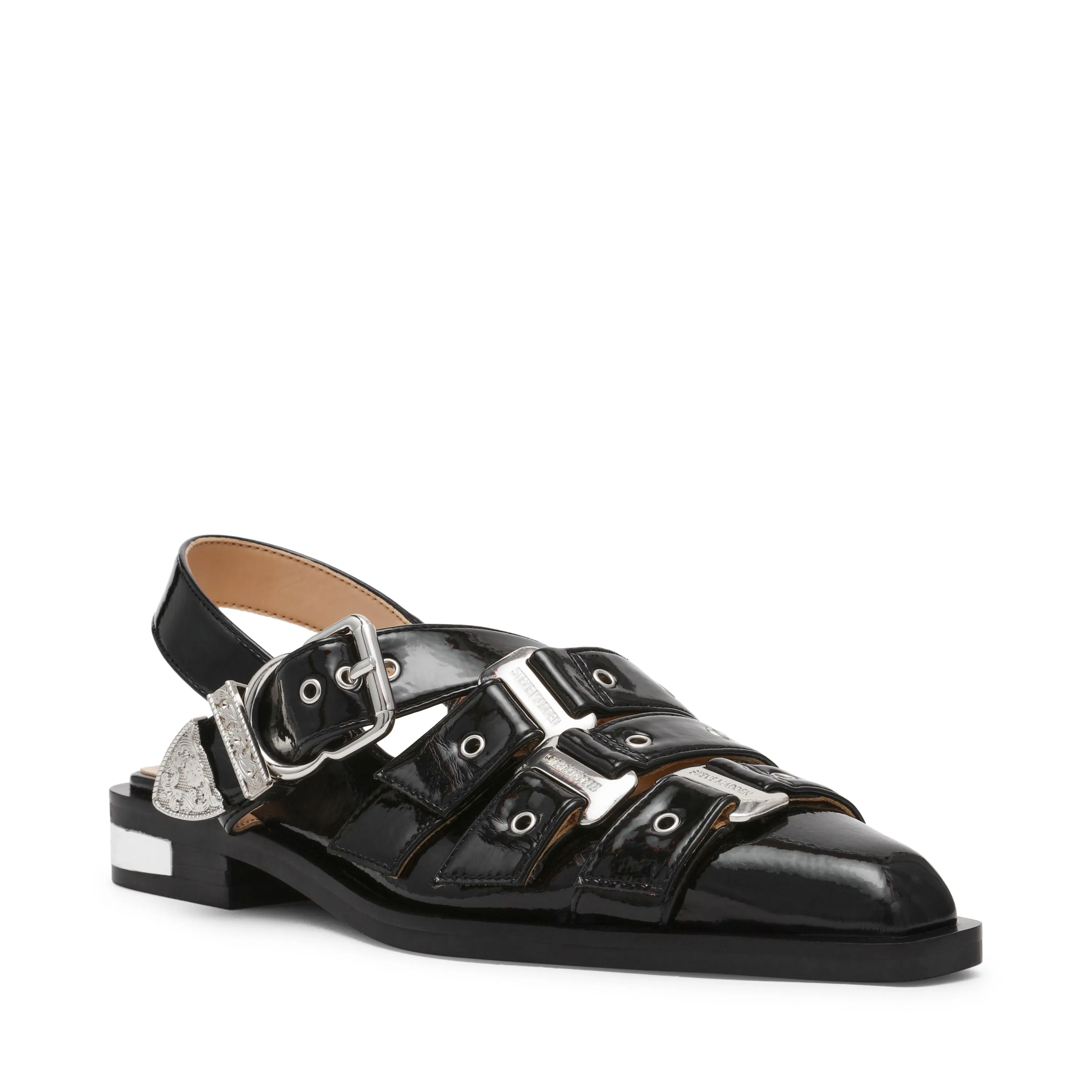 Gari Flat Shoe BLACK CRINKLE