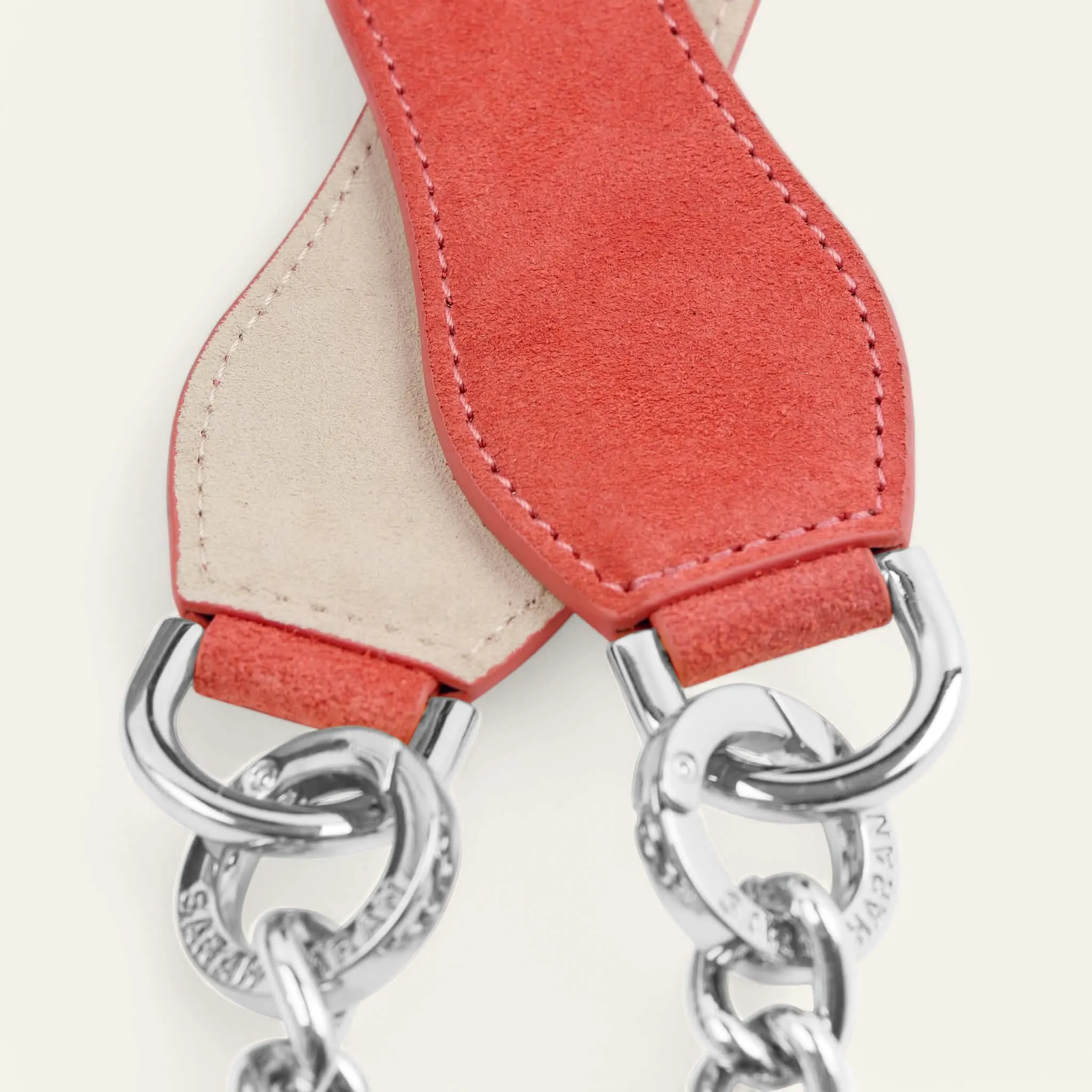Gemini Strap | Coral Off White with Silver hardware