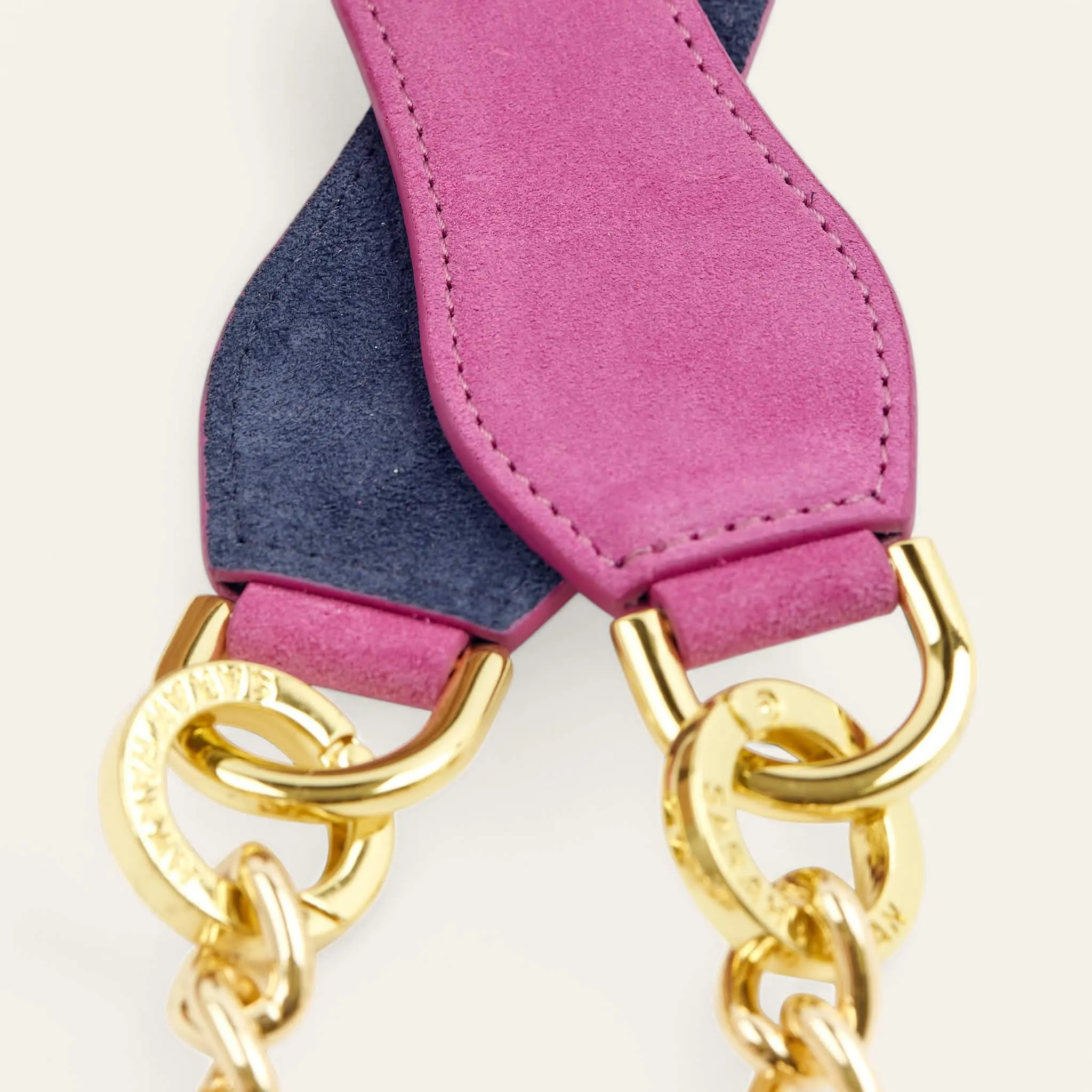 Gemini Strap | Winter Pink Navy with Gold hardware
