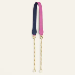 Gemini Strap | Winter Pink Navy with Gold hardware