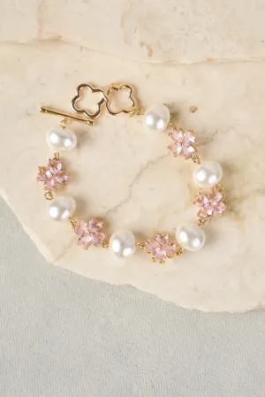 Glass Crystal Bracelet - Pink