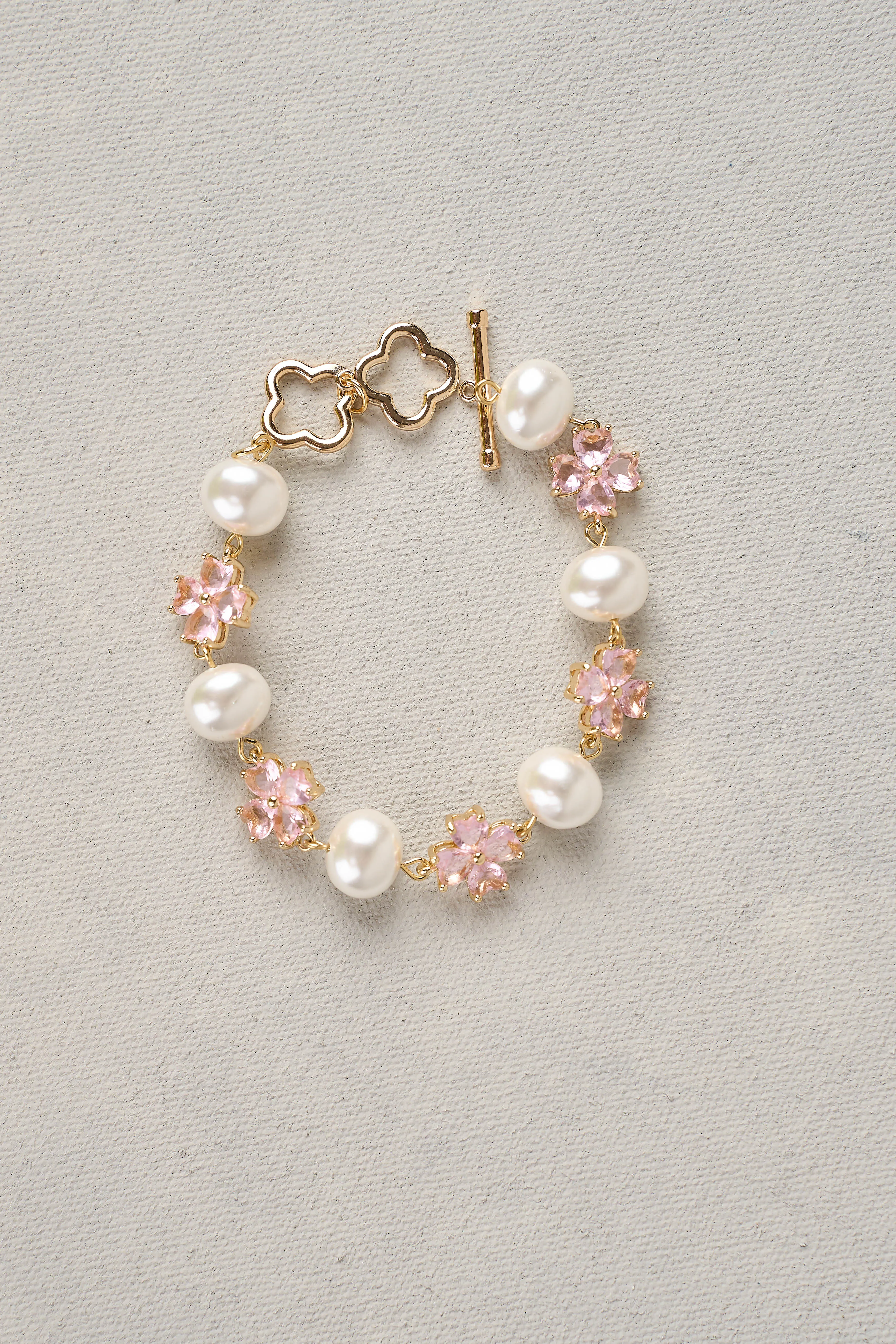 Glass Crystal Bracelet - Pink