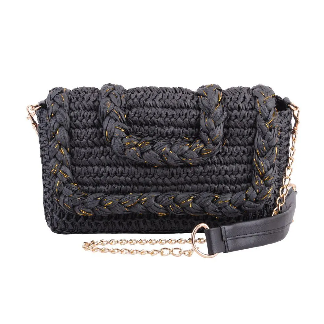 Golden Wicker Crossbody