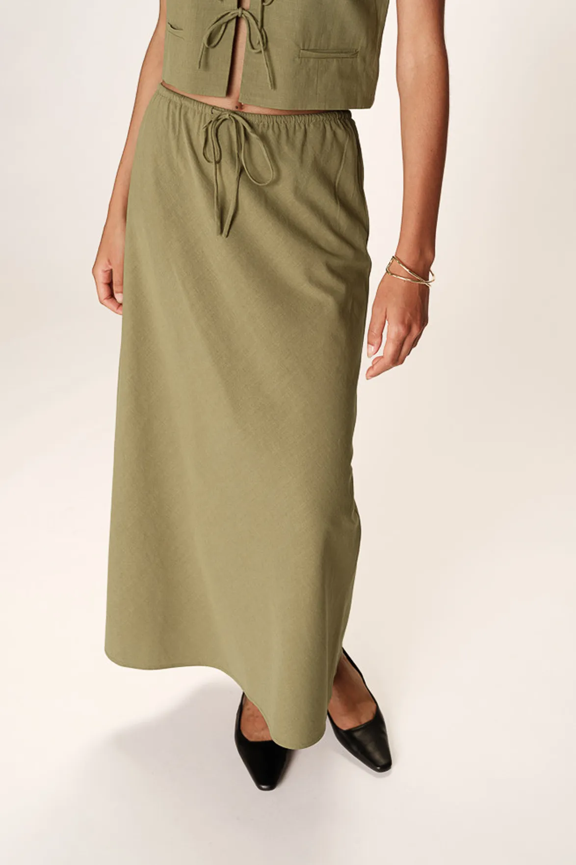 Grace & Mila Rousse Olive Maxi Skirt