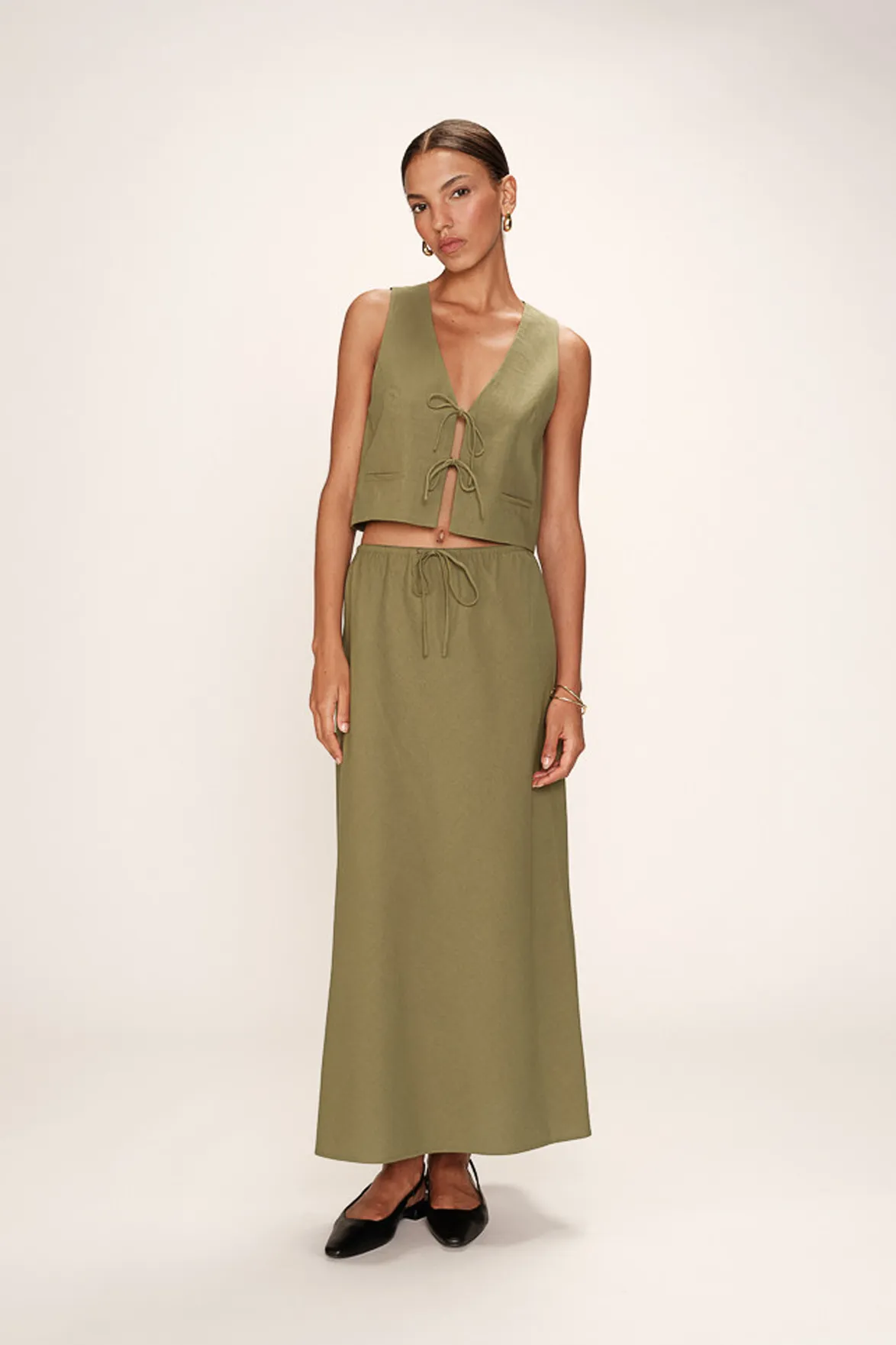 Grace & Mila Rousse Olive Maxi Skirt