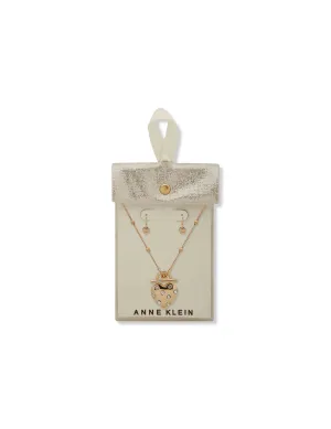Heart Pendant Necklace and Earring Set