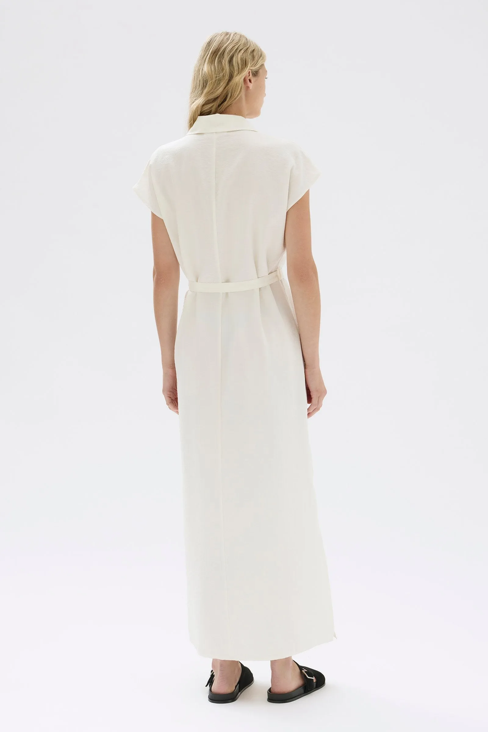 Heather Silk Maxi Shirt Dress