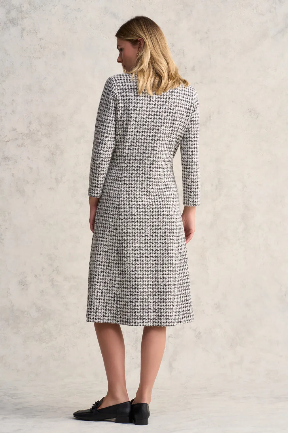 Houndstooth Ponte Dress - Jacquard Houndstooth