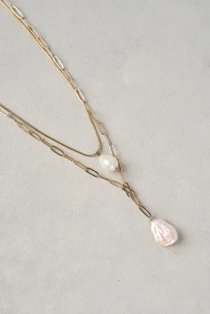 Layered Pearl Necklace - Gold