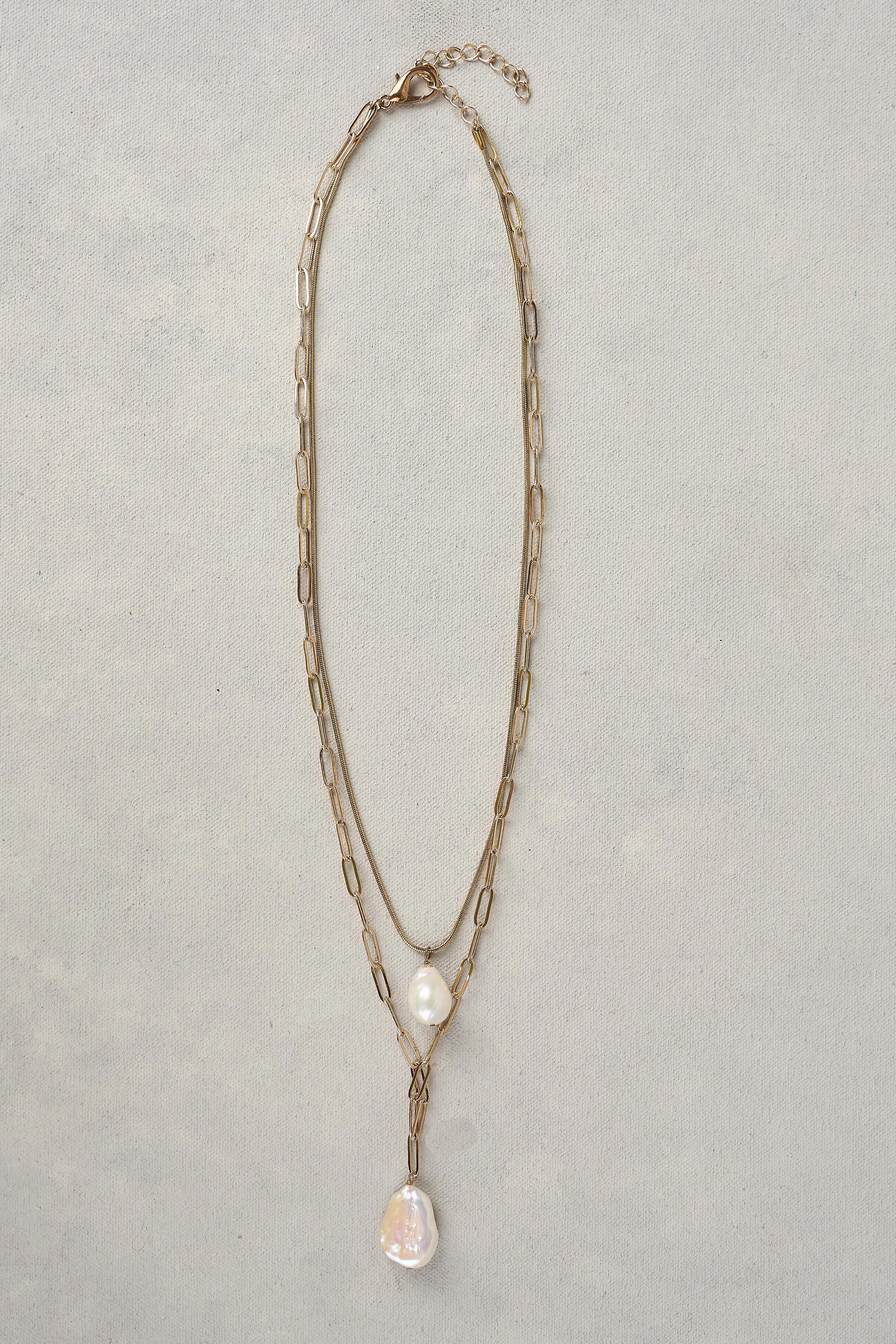 Layered Pearl Necklace - Gold