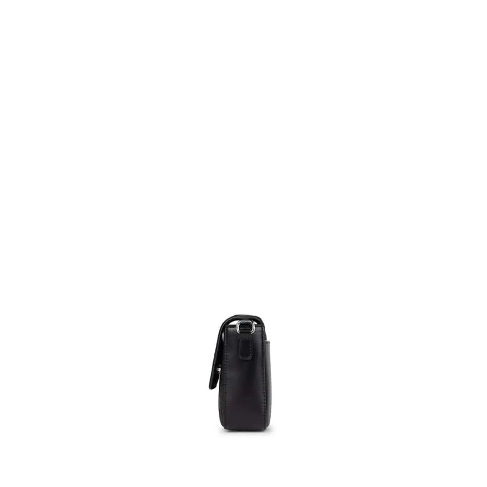 Le Aimee - Sac à main 2-en-1 en cuir vegan noir brillant