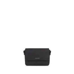 Le Aimee - Sac à main 2-en-1 en cuir vegan noir brillant