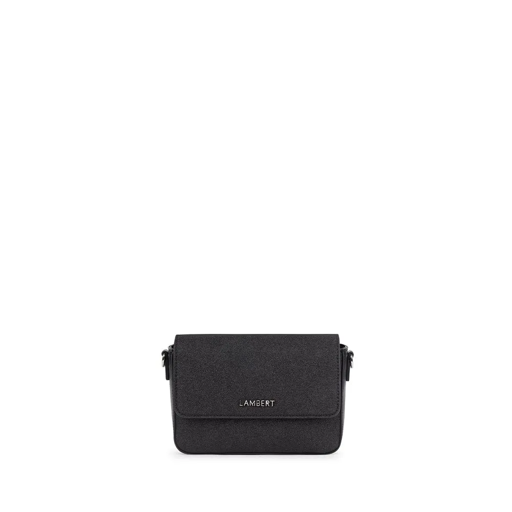 Le Aimee - Sac à main 2-en-1 en cuir vegan noir brillant