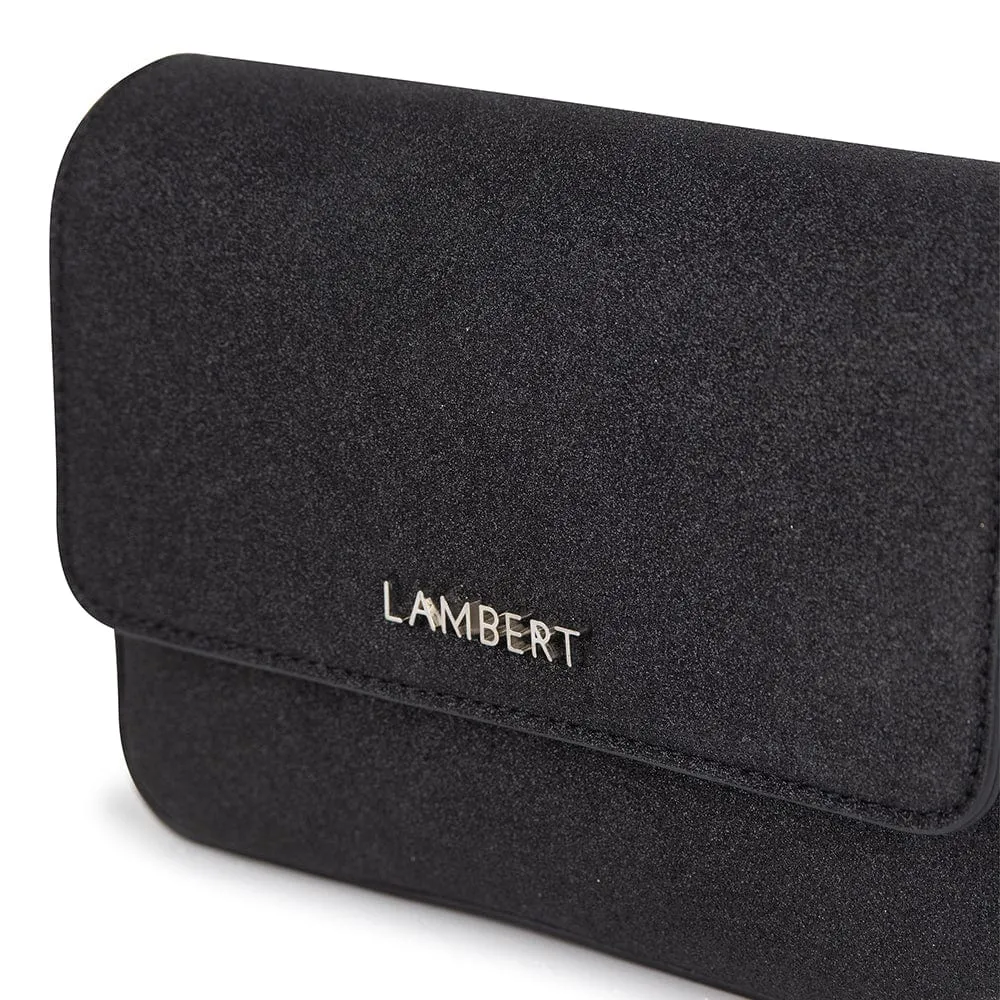 Le Aimee - Sac à main 2-en-1 en cuir vegan noir brillant