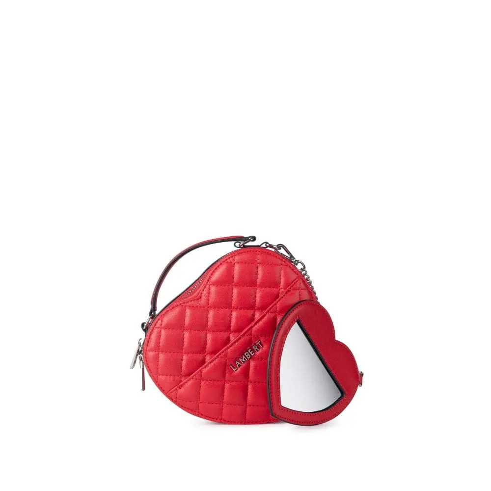 Le Cailli - Sac à main coeur 2-en-1 en cuir vegan cherry