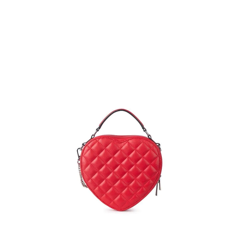 Le Cailli - Sac à main coeur 2-en-1 en cuir vegan cherry