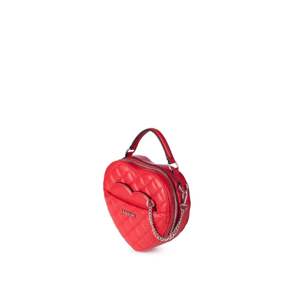 Le Cailli - Sac à main coeur 2-en-1 en cuir vegan cherry