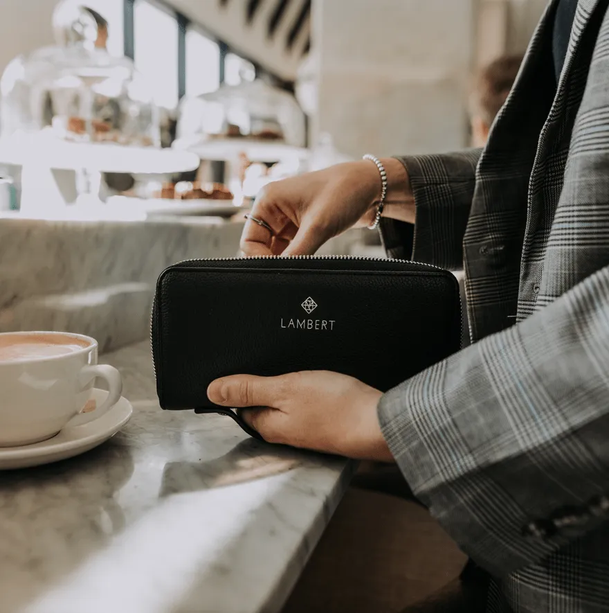 Le Meli - Portefeuille en cuir vegan noir