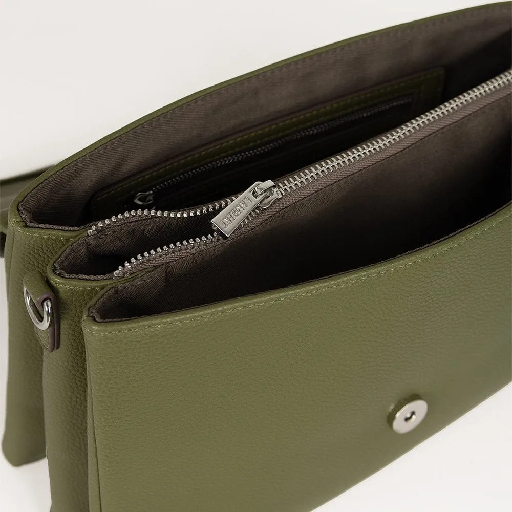 Le Valeria - Sac à main 3-en-1 en cuir vegan olive