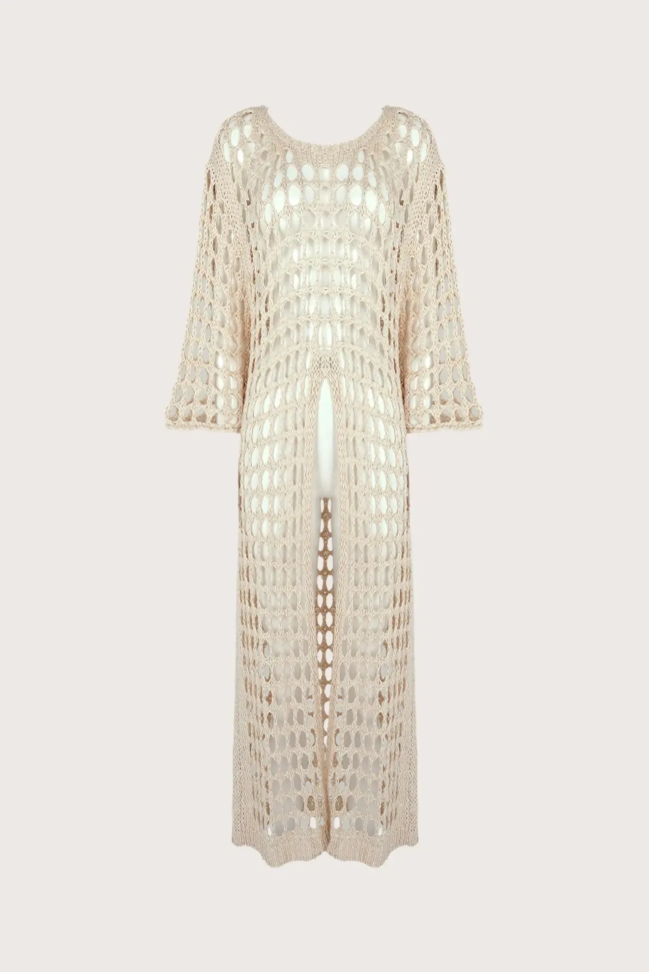 Long dress with slit - Natural color