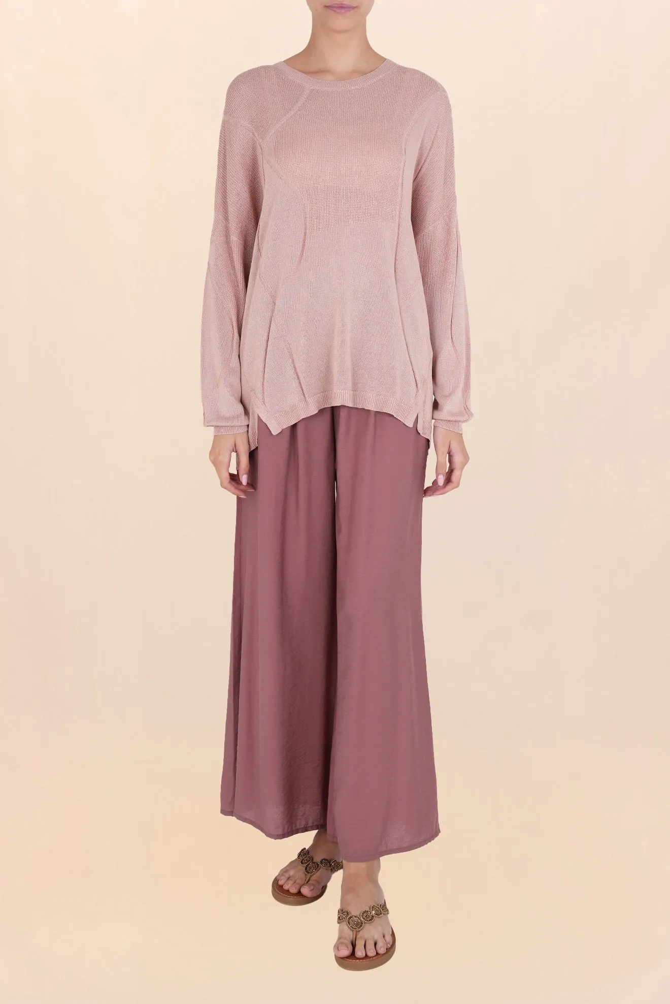 Lorena Wavy Sweater - Pink