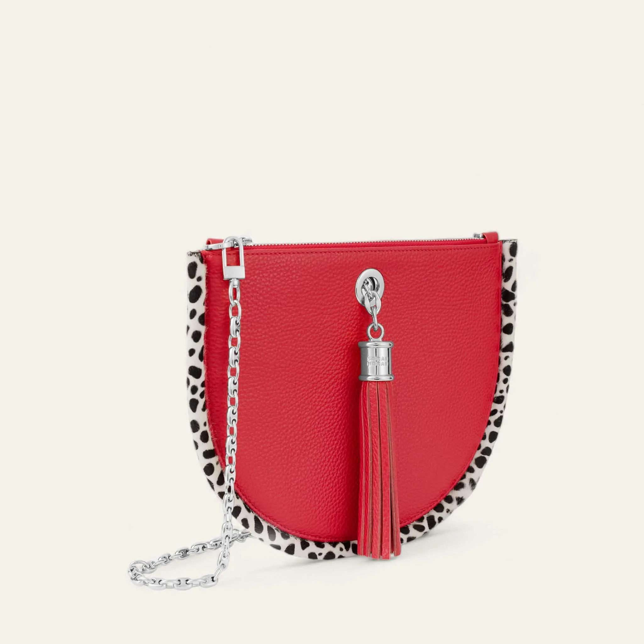 Luna Ivy | Pillarbox Red Dalmatian with Silver hardware