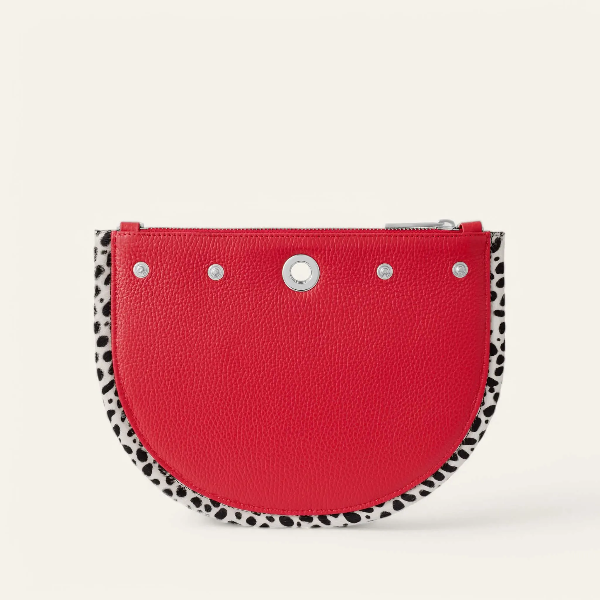 Luna Ivy | Pillarbox Red Dalmatian with Silver hardware