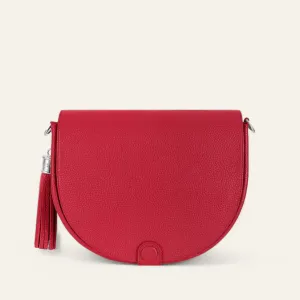 Luna Satchel | Pillarbox Red with Silver hardware