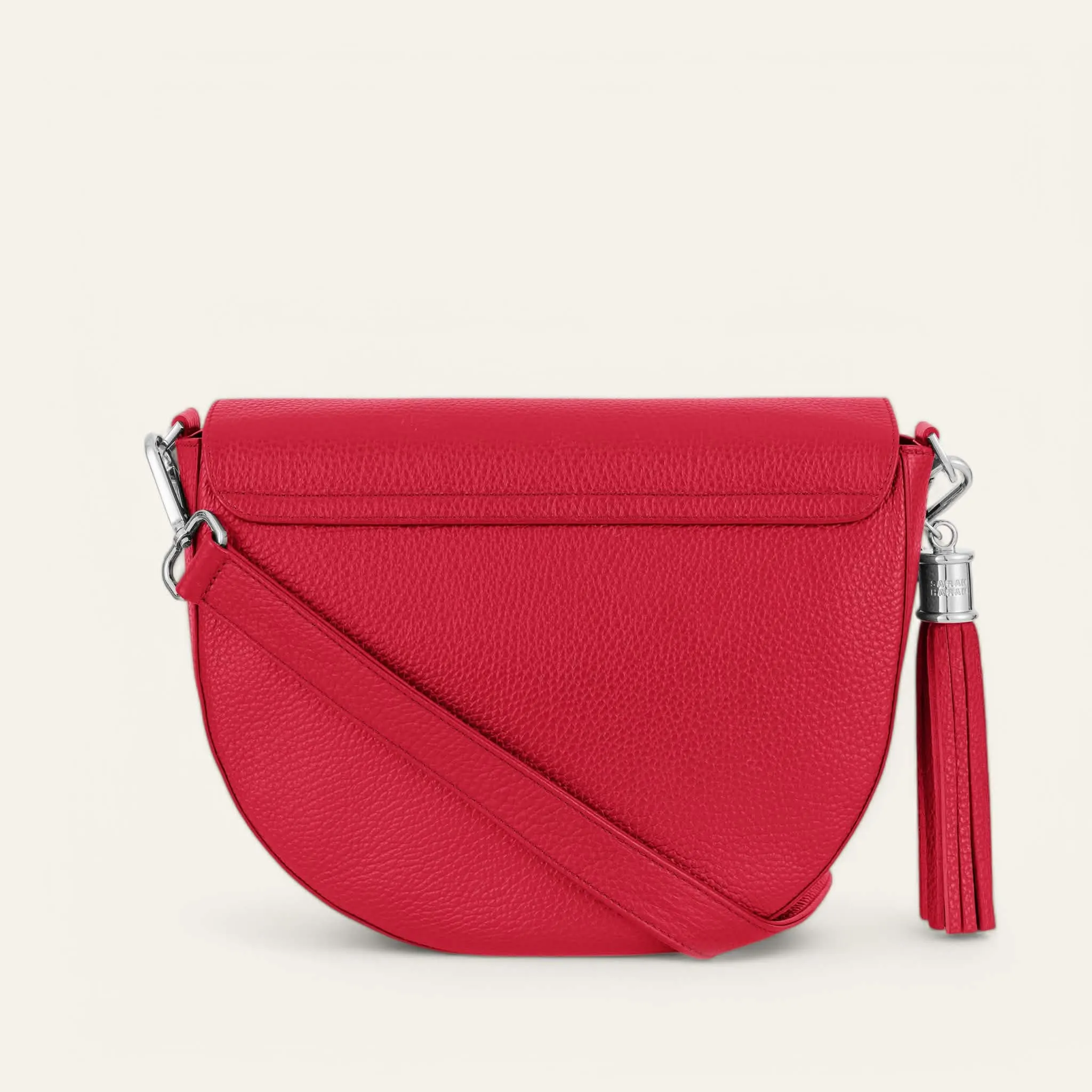 Luna Satchel | Pillarbox Red with Silver hardware