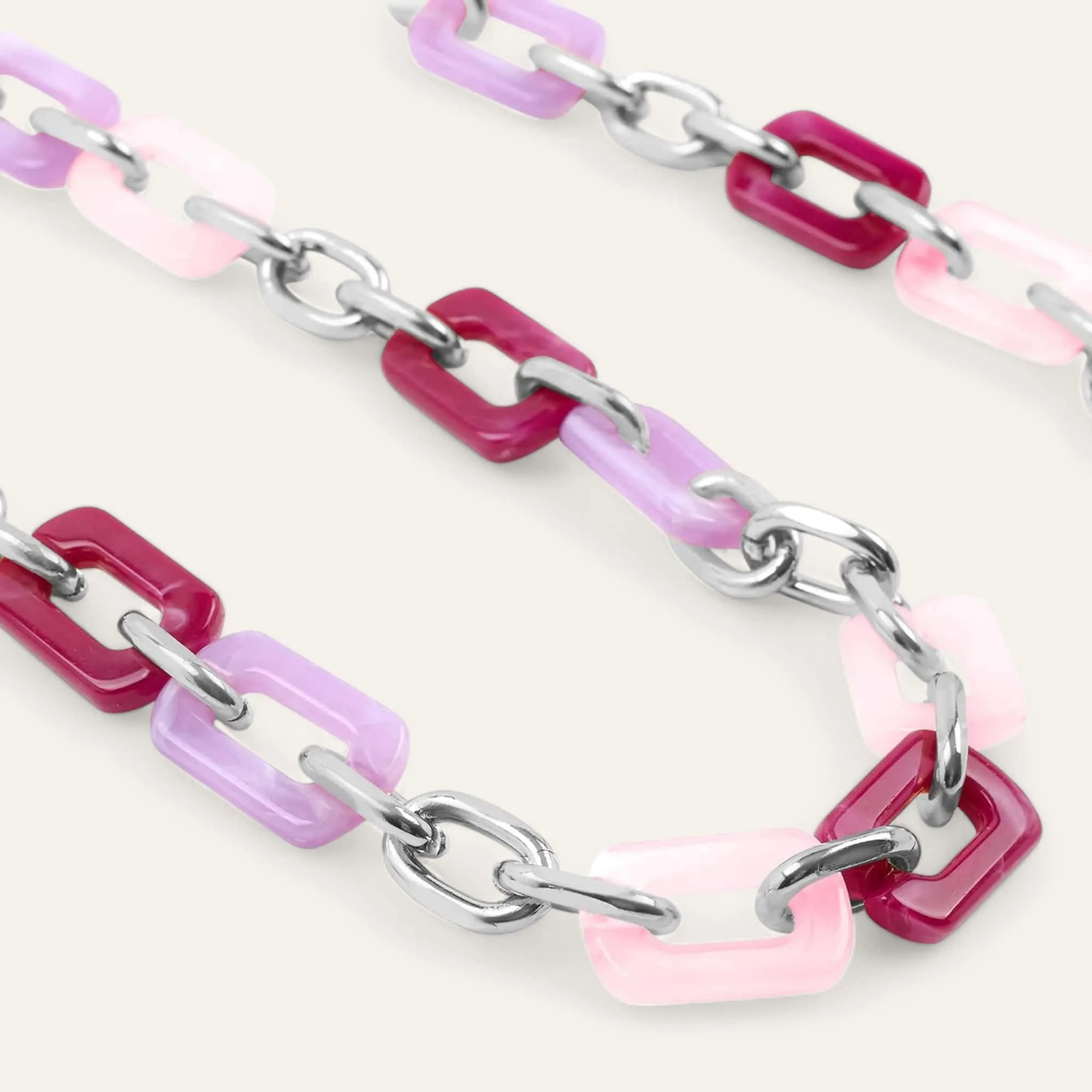 Luna Strap | Pink Mix with Silver hardware