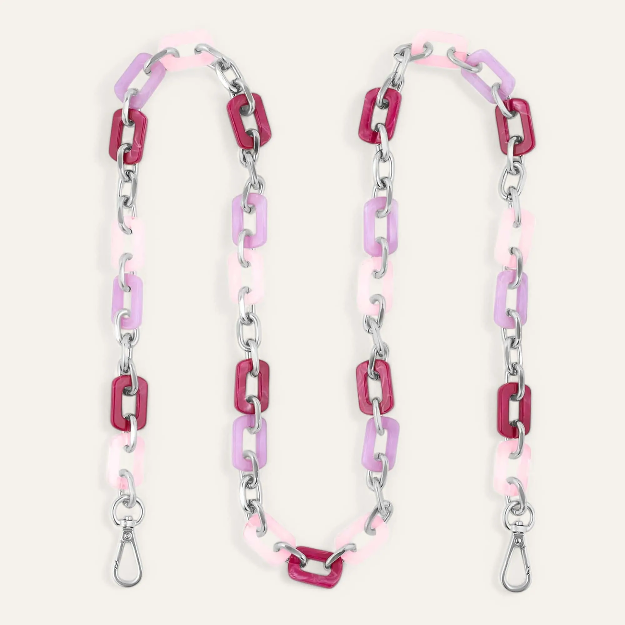 Luna Strap | Pink Mix with Silver hardware
