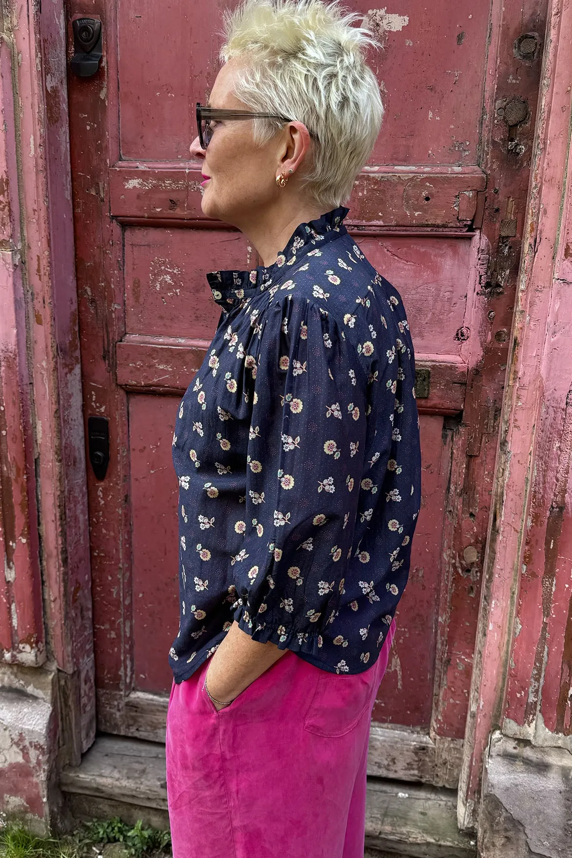 M.A.B.E Dulcie Navy Blouse