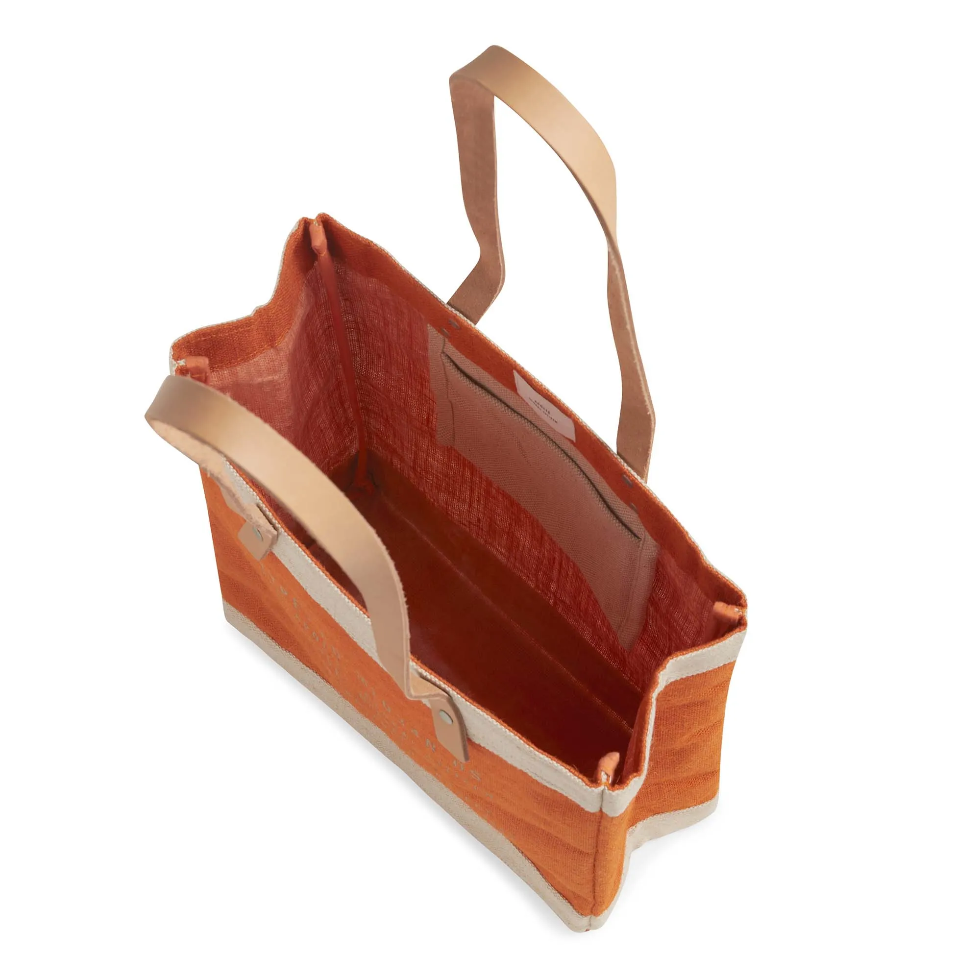 Market Tote in Citrus with Black Monogram