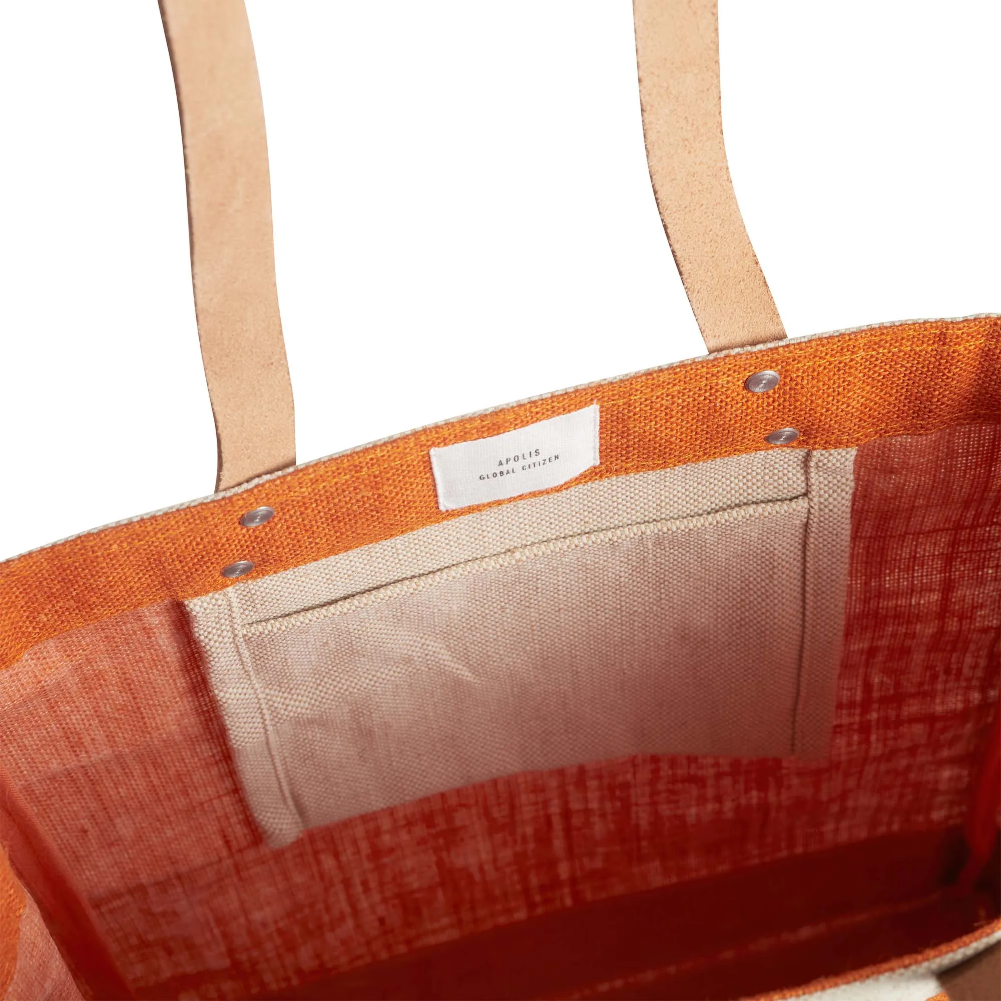 Market Tote in Citrus with Black Monogram