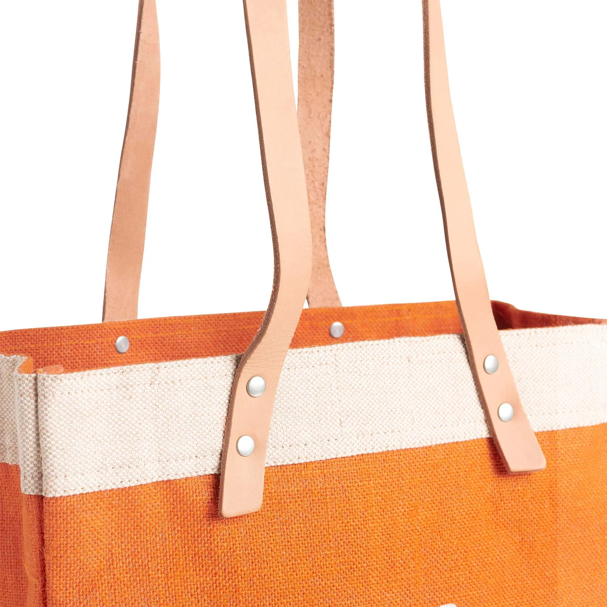 Market Tote in Citrus with Black Monogram