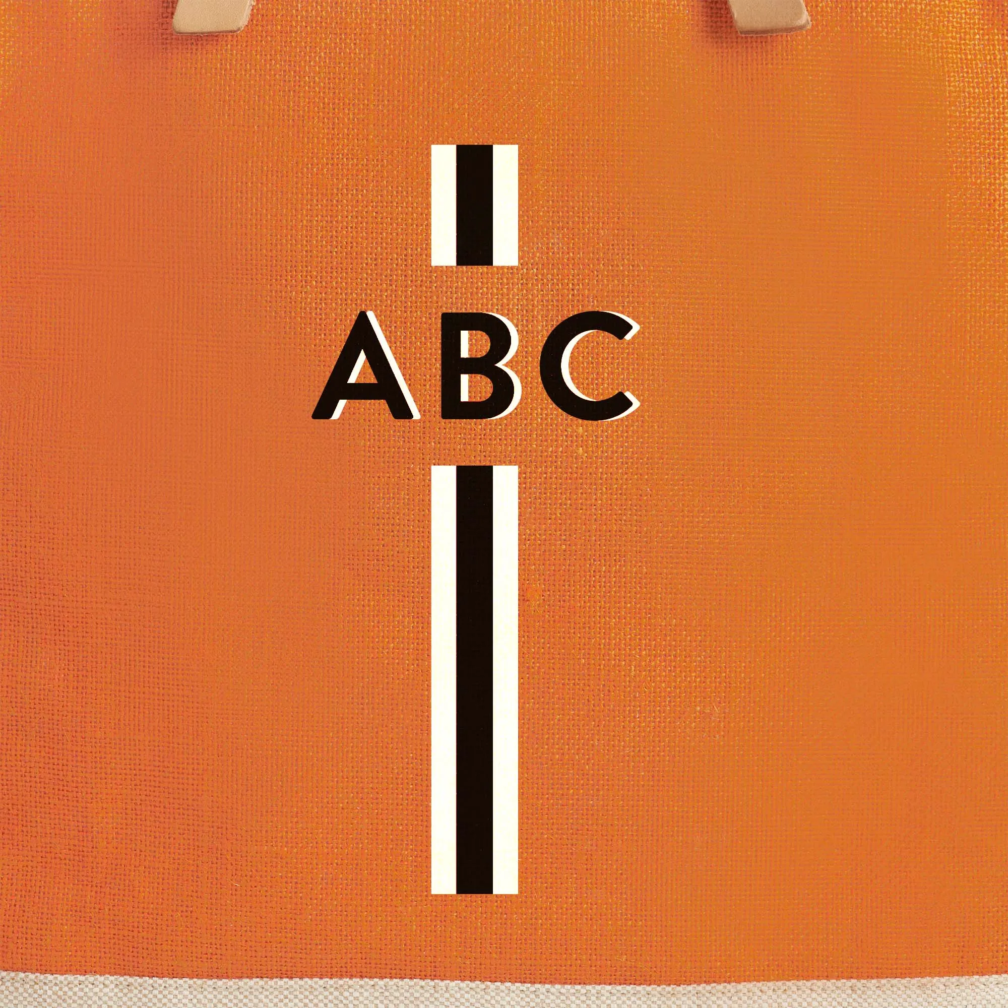 Market Tote in Citrus with Black Monogram