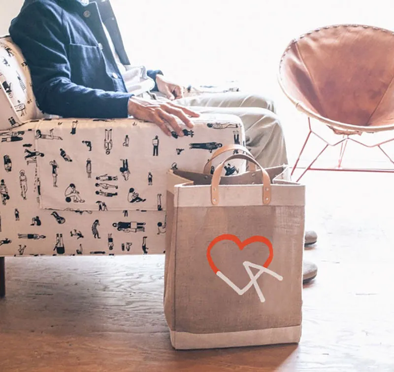 Market Tote in Natural LA by Geoff McFetridge