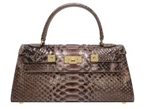 Maya East West Pythonskin Handbag - Taupe