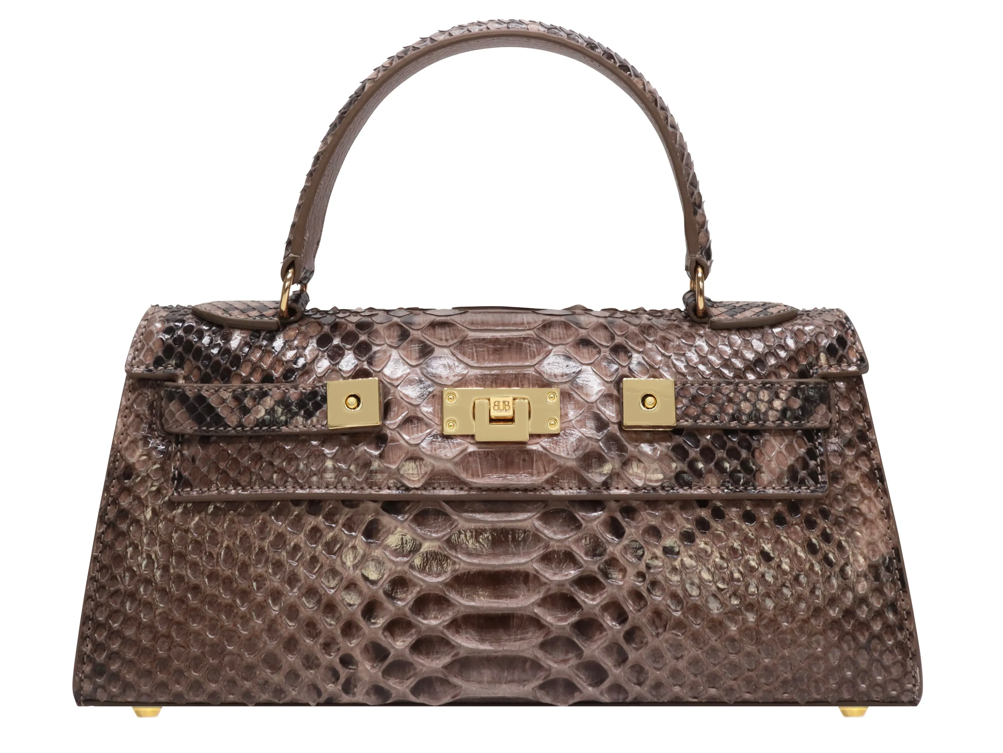 Maya East West Pythonskin Handbag - Taupe