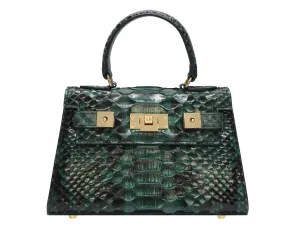 Maya Mignon Pythonskin Handbag - Dark Green