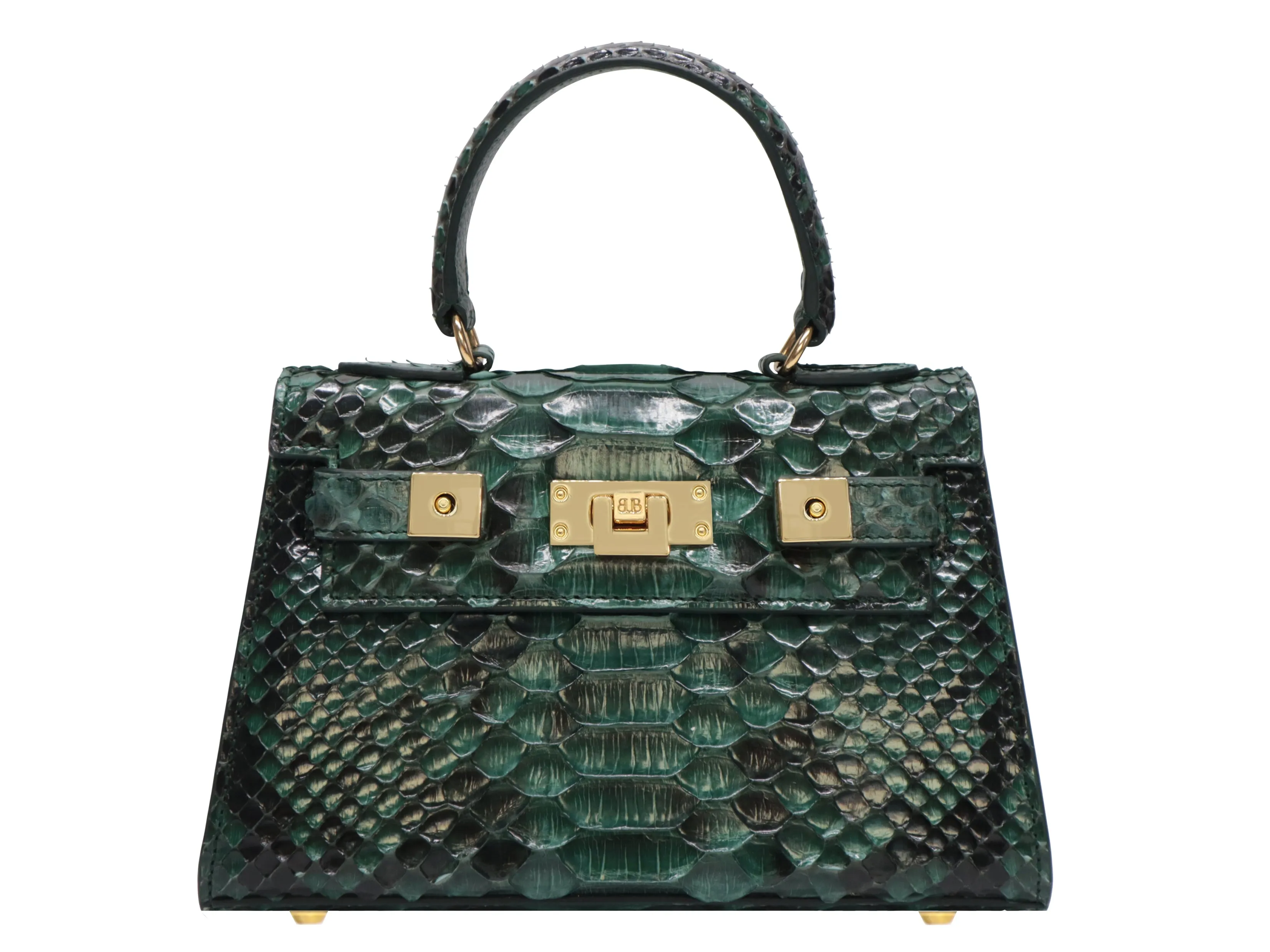 Maya Mignon Pythonskin Handbag - Dark Green