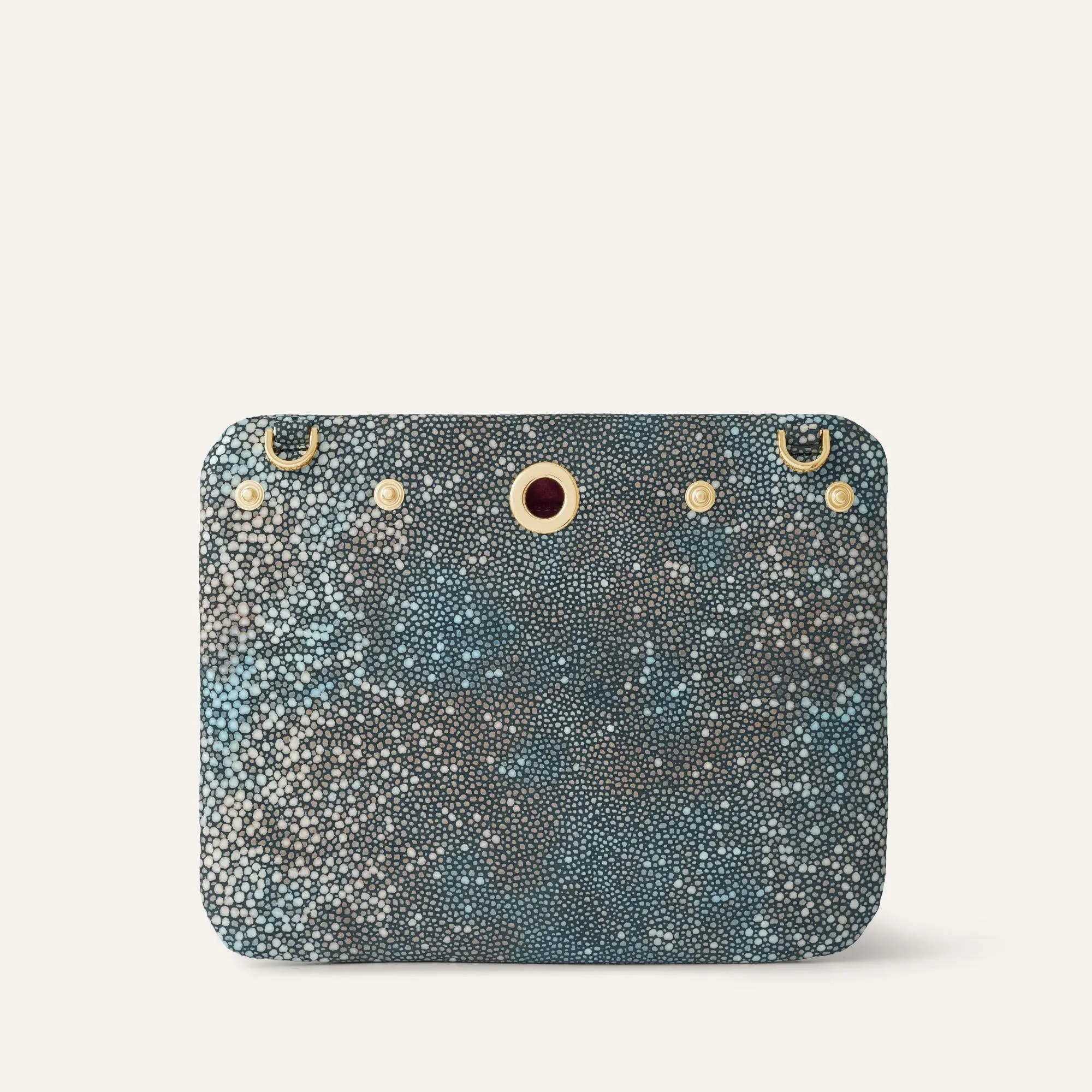Mia Pouch | Multi Shagreen with Gold hardware