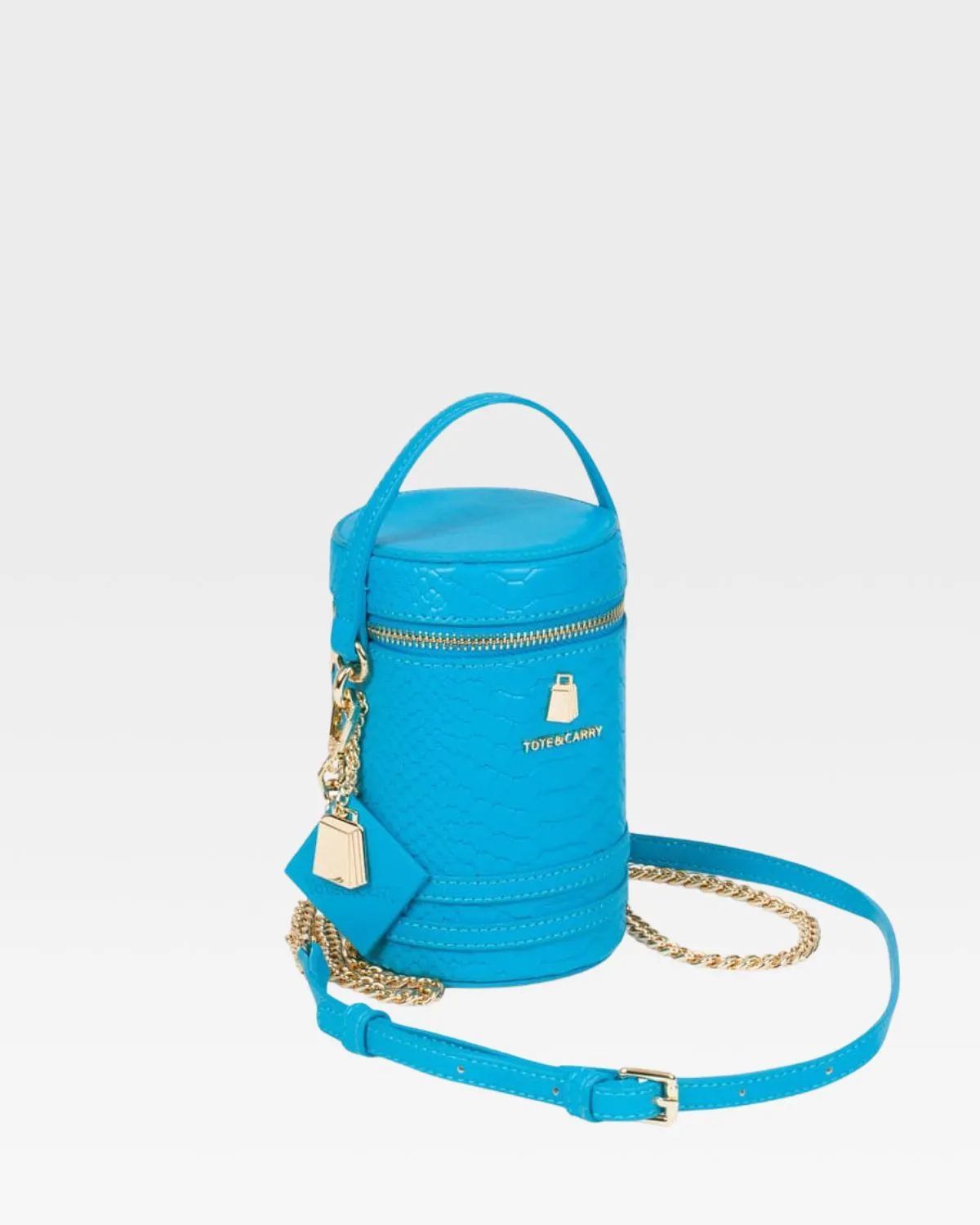 Mini Barrel Purse in Aqua Blue