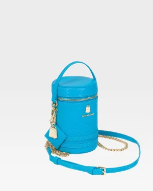 Mini Barrel Purse in Aqua Blue