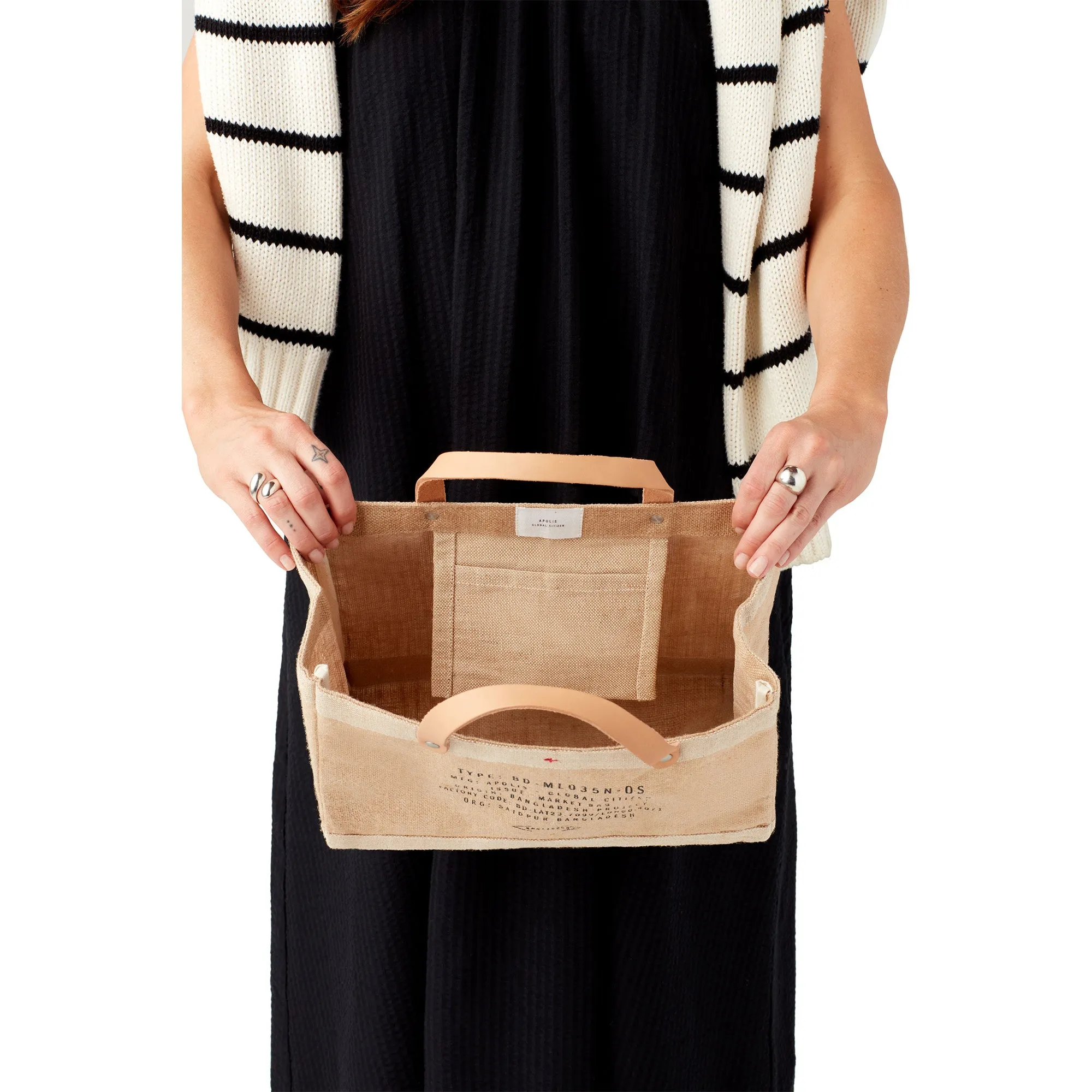 Petite Market Bag in Natural Flower Stand by Amy Logsdon