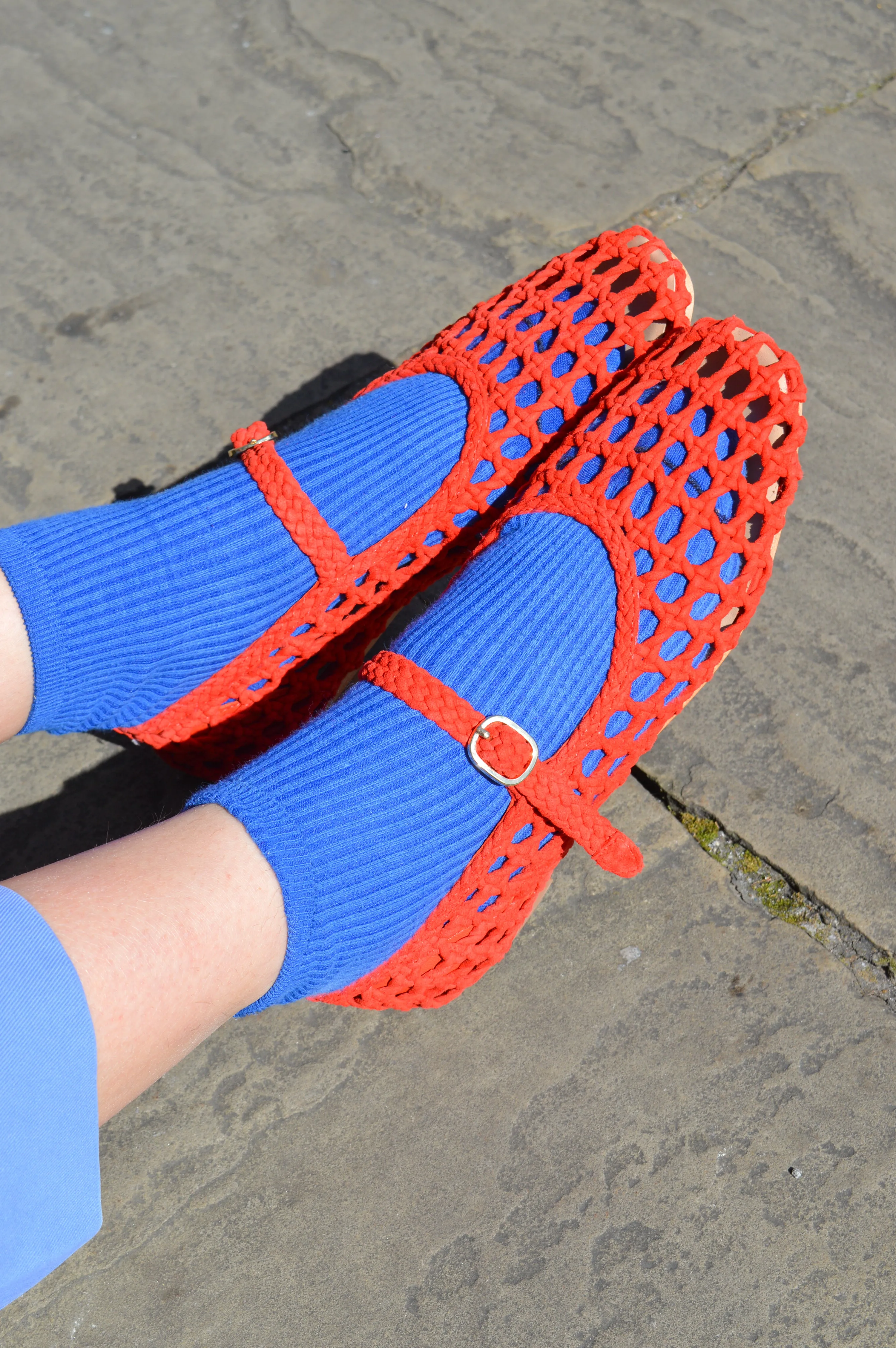Petite Mendigote Claudette Red Leather Ballerinas