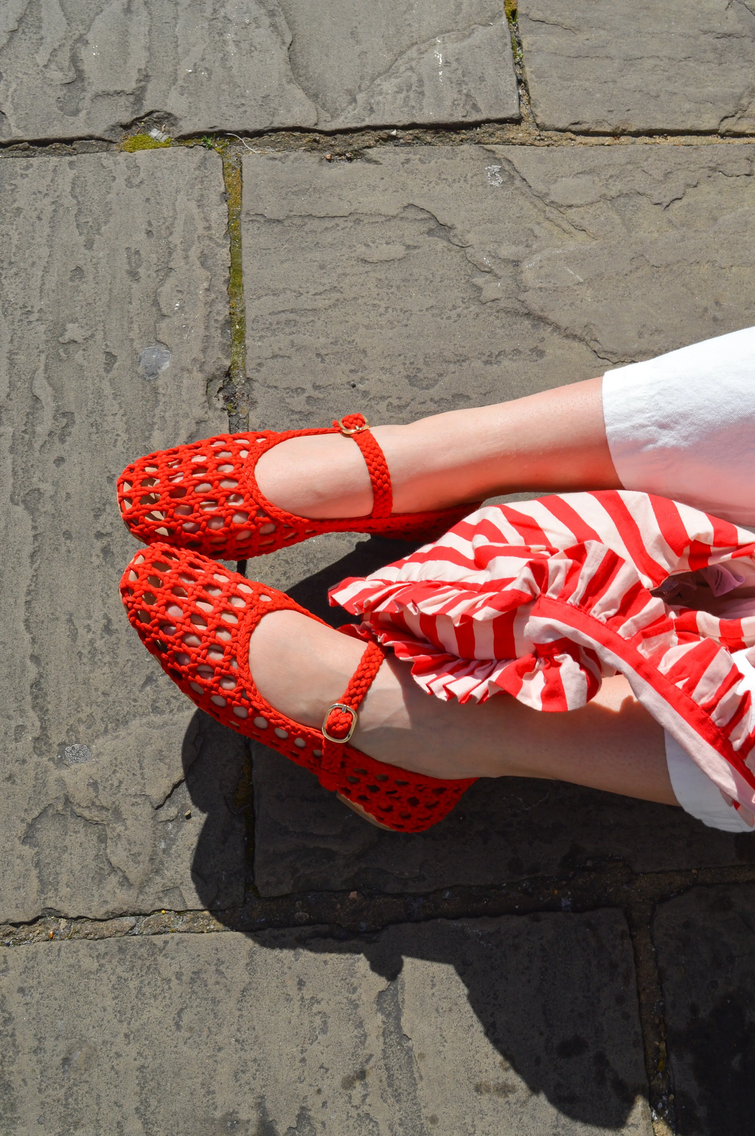 Petite Mendigote Claudette Red Leather Ballerinas