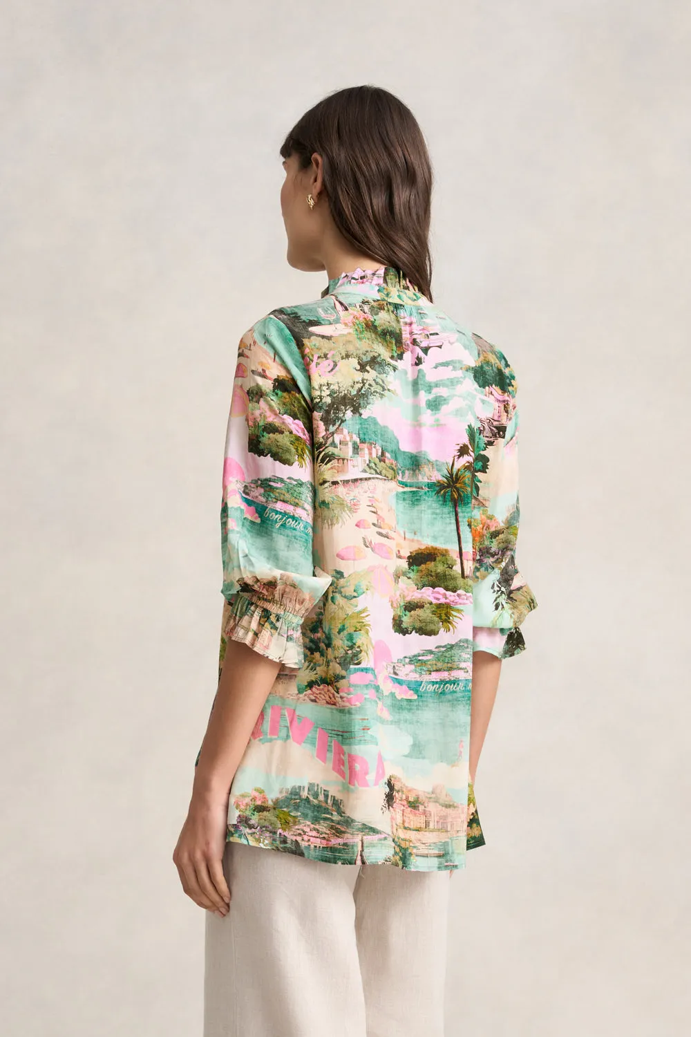 Pleat Front Kaftan - Holiday Print